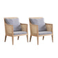 Mid-century Accent Armchair Removable Cushions Accent Room Chair Cotton and Linen 2 Piece Set Natural Clearhalo 'Accent Chairs' 'accent_chairs' 'Chairs & Seating' 'furn' 'furn_accent_chairs' 'Furniture' 'Living Room Furniture' 6500724
