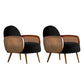 Mid-century Fixed Back Accent Armchair Bedroom Solid Color Accent Chair Black Velvet 2 Piece Set Clearhalo 'Accent Chairs' 'accent_chairs' 'Chairs & Seating' 'furn' 'furn_accent_chairs' 'Furniture' 'Living Room Furniture' 6500739