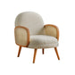 Mid-century Fixed Back Accent Armchair Bedroom Solid Color Accent Chair White Polyester Blend 1 Piece Clearhalo 'Accent Chairs' 'accent_chairs' 'Chairs & Seating' 'furn' 'furn_accent_chairs' 'Furniture' 'Living Room Furniture' 6500740