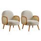Mid-century Fixed Back Accent Armchair Bedroom Solid Color Accent Chair White Polyester Blend 2 Piece Set Clearhalo 'Accent Chairs' 'accent_chairs' 'Chairs & Seating' 'furn' 'furn_accent_chairs' 'Furniture' 'Living Room Furniture' 6500742