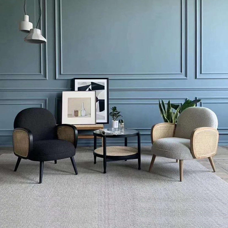 Mid-century Fixed Back Accent Armchair Bedroom Solid Color Accent Chair Clearhalo 'Accent Chairs' 'accent_chairs' 'Chairs & Seating' 'furn' 'furn_accent_chairs' 'Furniture' 'Living Room Furniture' 6500743