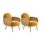 Mid-century Fixed Back Accent Armchair Bedroom Solid Color Accent Chair Yellow Velvet 2 Piece Set Clearhalo 'Accent Chairs' 'accent_chairs' 'Chairs & Seating' 'furn' 'furn_accent_chairs' 'Furniture' 'Living Room Furniture' 6500754