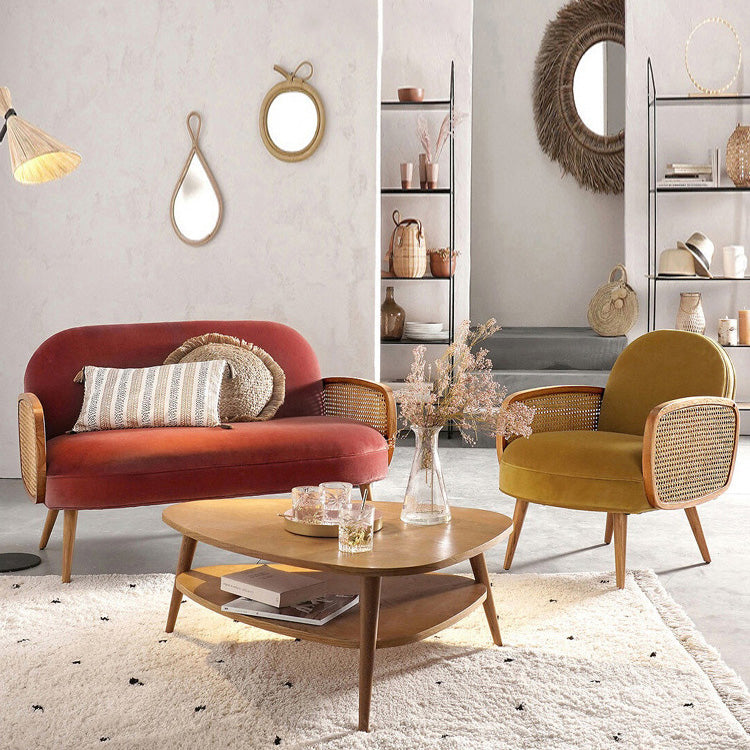 Mid-century Fixed Back Accent Armchair Bedroom Solid Color Accent Chair Clearhalo 'Accent Chairs' 'accent_chairs' 'Chairs & Seating' 'furn' 'furn_accent_chairs' 'Furniture' 'Living Room Furniture' 6500756