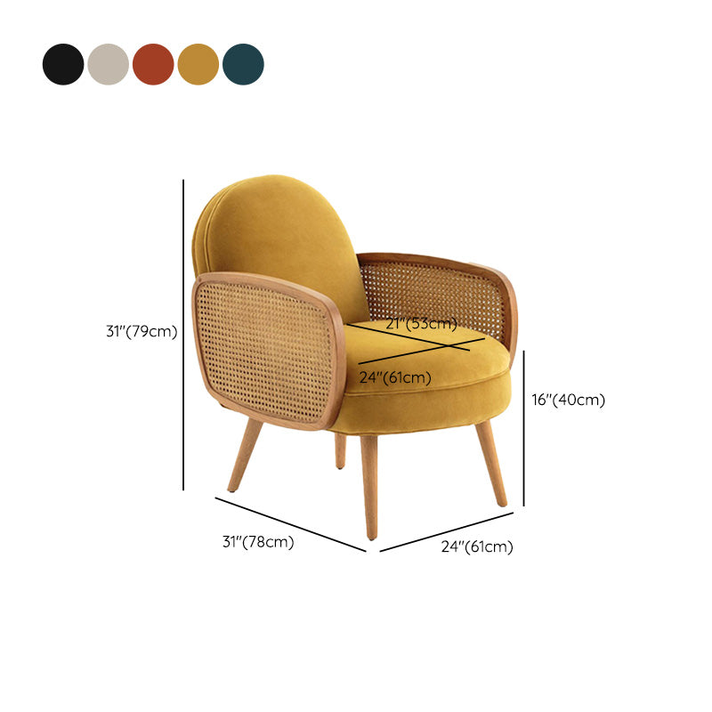 Mid-century Fixed Back Accent Armchair Bedroom Solid Color Accent Chair Clearhalo 'Accent Chairs' 'accent_chairs' 'Chairs & Seating' 'furn' 'furn_accent_chairs' 'Furniture' 'Living Room Furniture' 6500761