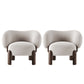 Contemporary Fixed Back Barrel Chair Bedroom Solid Color Lounge Chair Grey Flannel 2 Piece Set Clearhalo 'Accent Chairs' 'accent_chairs' 'Chairs & Seating' 'furn' 'furn_accent_chairs' 'Furniture' 'Living Room Furniture' 6500765