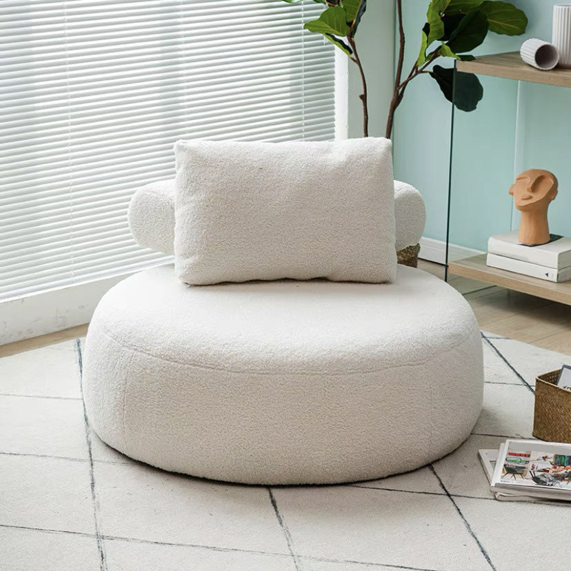 Contemporary Fixed Back Lounge Chair Bedroom Solid Color Lounge Chair White Wool Blend 1 Piece Clearhalo 'Accent Chairs' 'accent_chairs' 'Chairs & Seating' 'furn' 'furn_accent_chairs' 'Furniture' 'Living Room Furniture' 6500783