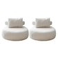 Contemporary Fixed Back Lounge Chair Bedroom Solid Color Lounge Chair White Wool Blend 2 Piece Set Clearhalo 'Accent Chairs' 'accent_chairs' 'Chairs & Seating' 'furn' 'furn_accent_chairs' 'Furniture' 'Living Room Furniture' 6500785