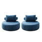 Contemporary Fixed Back Lounge Chair Bedroom Solid Color Lounge Chair Blue Linen Blend 2 Piece Set Clearhalo 'Accent Chairs' 'accent_chairs' 'Chairs & Seating' 'furn' 'furn_accent_chairs' 'Furniture' 'Living Room Furniture' 6500789
