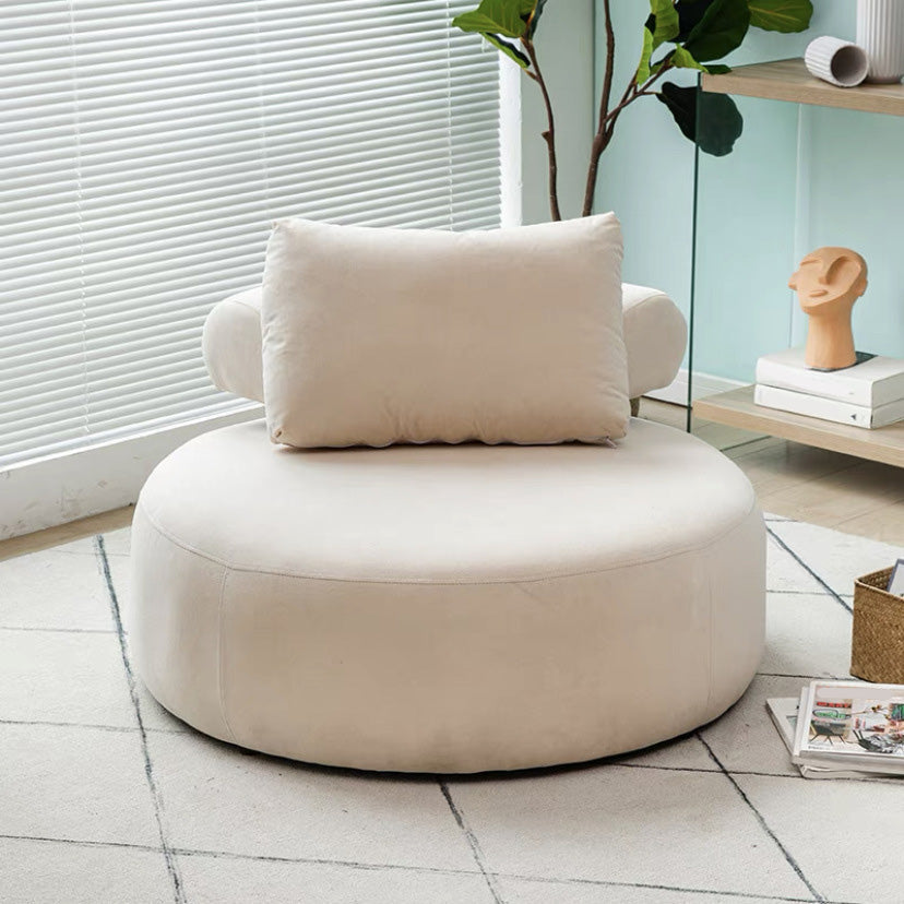 Contemporary Fixed Back Lounge Chair Bedroom Solid Color Lounge Chair Off-White Linen Blend 1 Piece Clearhalo 'Accent Chairs' 'accent_chairs' 'Chairs & Seating' 'furn' 'furn_accent_chairs' 'Furniture' 'Living Room Furniture' 6500791