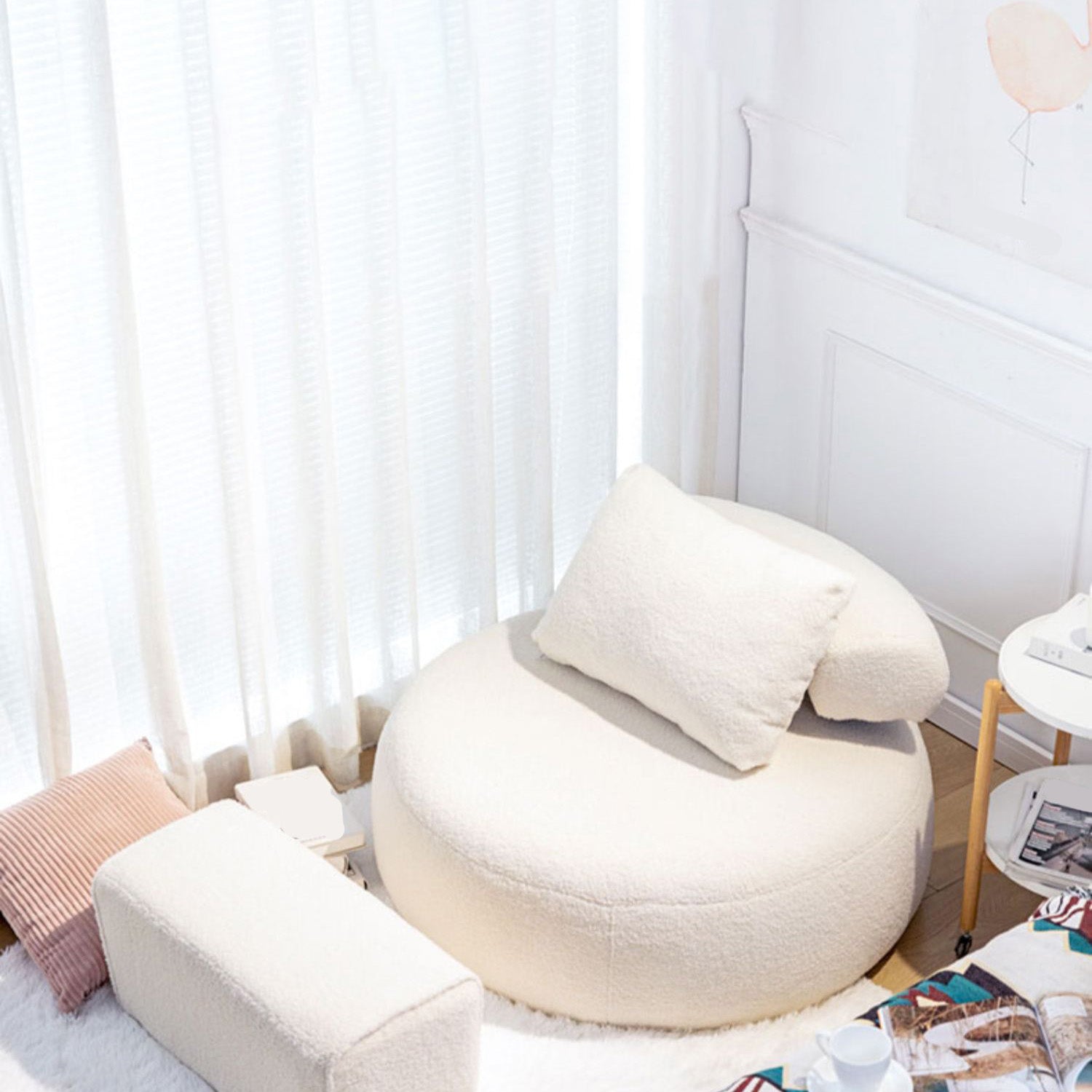 Contemporary Fixed Back Lounge Chair Bedroom Solid Color Lounge Chair Clearhalo 'Accent Chairs' 'accent_chairs' 'Chairs & Seating' 'furn' 'furn_accent_chairs' 'Furniture' 'Living Room Furniture' 6500798