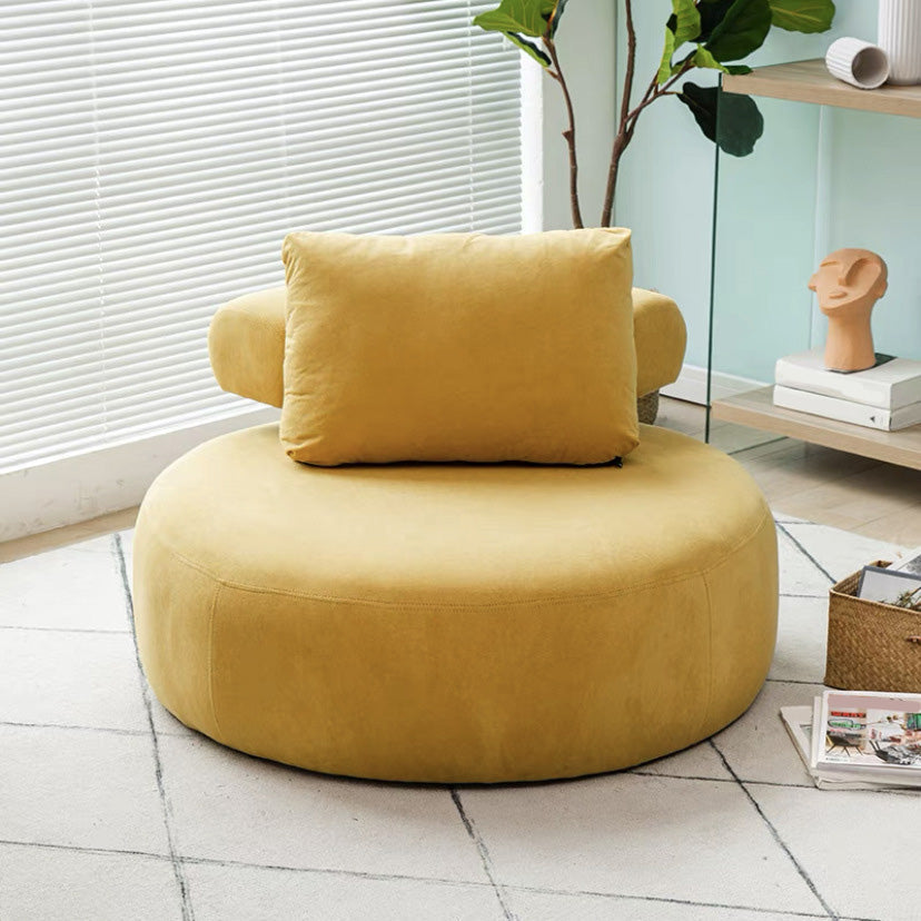 Contemporary Fixed Back Lounge Chair Bedroom Solid Color Lounge Chair Yellow Linen Blend 1 Piece Clearhalo 'Accent Chairs' 'accent_chairs' 'Chairs & Seating' 'furn' 'furn_accent_chairs' 'Furniture' 'Living Room Furniture' 6500799