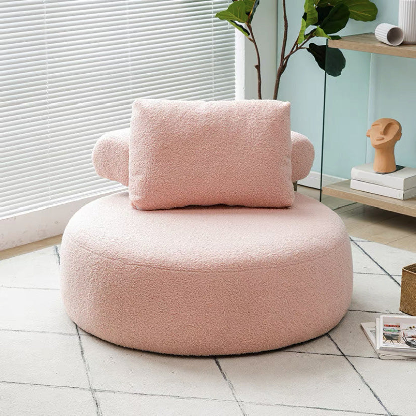 Contemporary Fixed Back Lounge Chair Bedroom Solid Color Lounge Chair Pink Wool Blend 1 Piece Clearhalo 'Accent Chairs' 'accent_chairs' 'Chairs & Seating' 'furn' 'furn_accent_chairs' 'Furniture' 'Living Room Furniture' 6500802