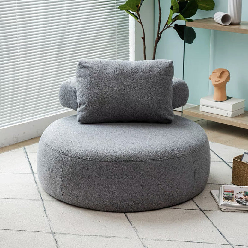 Contemporary Fixed Back Lounge Chair Bedroom Solid Color Lounge Chair Grey Wool Blend 1 Piece Clearhalo 'Accent Chairs' 'accent_chairs' 'Chairs & Seating' 'furn' 'furn_accent_chairs' 'Furniture' 'Living Room Furniture' 6500805