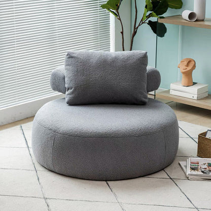 Contemporary Fixed Back Lounge Chair Bedroom Solid Color Lounge Chair Grey Wool Blend 1 Piece Clearhalo 'Accent Chairs' 'accent_chairs' 'Chairs & Seating' 'furn' 'furn_accent_chairs' 'Furniture' 'Living Room Furniture' 6500805