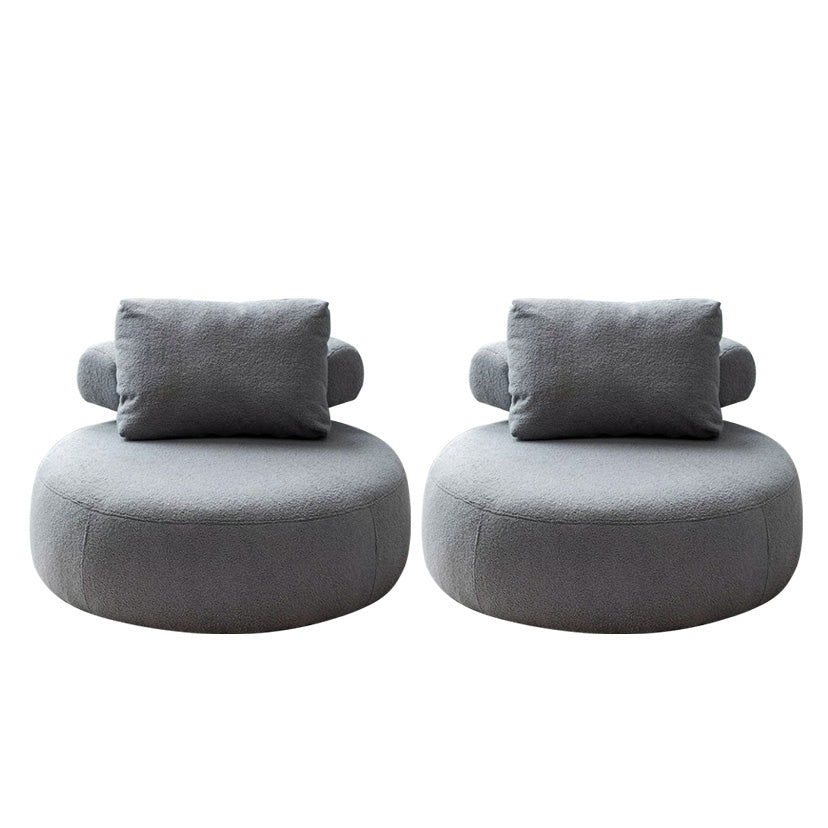 Contemporary Fixed Back Lounge Chair Bedroom Solid Color Lounge Chair Grey Wool Blend 2 Piece Set Clearhalo 'Accent Chairs' 'accent_chairs' 'Chairs & Seating' 'furn' 'furn_accent_chairs' 'Furniture' 'Living Room Furniture' 6500806