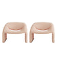 Contemporary Sled Side Chair Solid Color Bedroom Lounge Chair Pink Wool Blend 2 Piece Set Clearhalo 'Accent Chairs' 'accent_chairs' 'Chairs & Seating' 'furn' 'furn_accent_chairs' 'Furniture' 'Living Room Furniture' 6500886