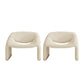 Contemporary Sled Side Chair Solid Color Bedroom Lounge Chair White Wool Blend 2 Piece Set Clearhalo 'Accent Chairs' 'accent_chairs' 'Chairs & Seating' 'furn' 'furn_accent_chairs' 'Furniture' 'Living Room Furniture' 6500891