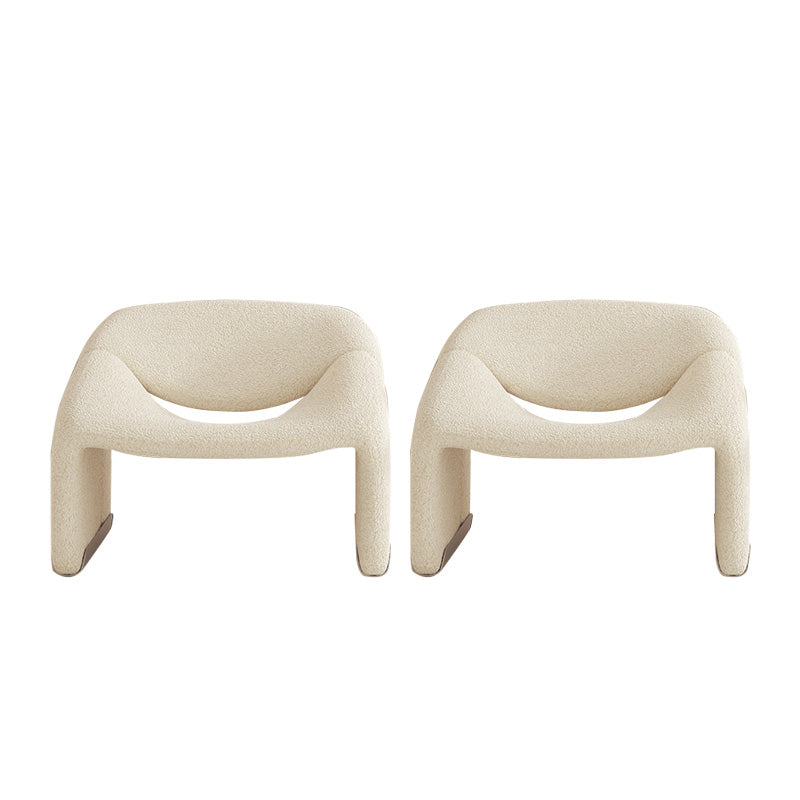 Contemporary Sled Side Chair Solid Color Bedroom Lounge Chair White Wool Blend 2 Piece Set Clearhalo 'Accent Chairs' 'accent_chairs' 'Chairs & Seating' 'furn' 'furn_accent_chairs' 'Furniture' 'Living Room Furniture' 6500891