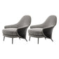 Basic Four Legs Lounge Chair Contemporary Solid Color Accent Armchair Grey Cotton and Linen 2 Piece Set Clearhalo 'Accent Chairs' 'accent_chairs' 'Chairs & Seating' 'furn' 'furn_accent_chairs' 'Furniture' 'Living Room Furniture' 6500900
