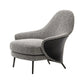 Basic Four Legs Lounge Chair Contemporary Solid Color Accent Armchair Grey Cotton and Linen 1 Piece Clearhalo 'Accent Chairs' 'accent_chairs' 'Chairs & Seating' 'furn' 'furn_accent_chairs' 'Furniture' 'Living Room Furniture' 6500902