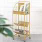 Contemporary Metal Bookcase Standard 3 Shelves Open Back Bookshelf