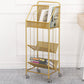 Contemporary Metal Bookcase Standard 3 Shelves Open Back Bookshelf