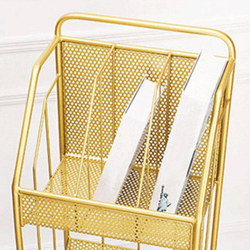 Contemporary Metal Bookcase Standard 3 Shelves Open Back Bookshelf