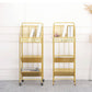 Contemporary Metal Bookcase Standard 3 Shelves Open Back Bookshelf