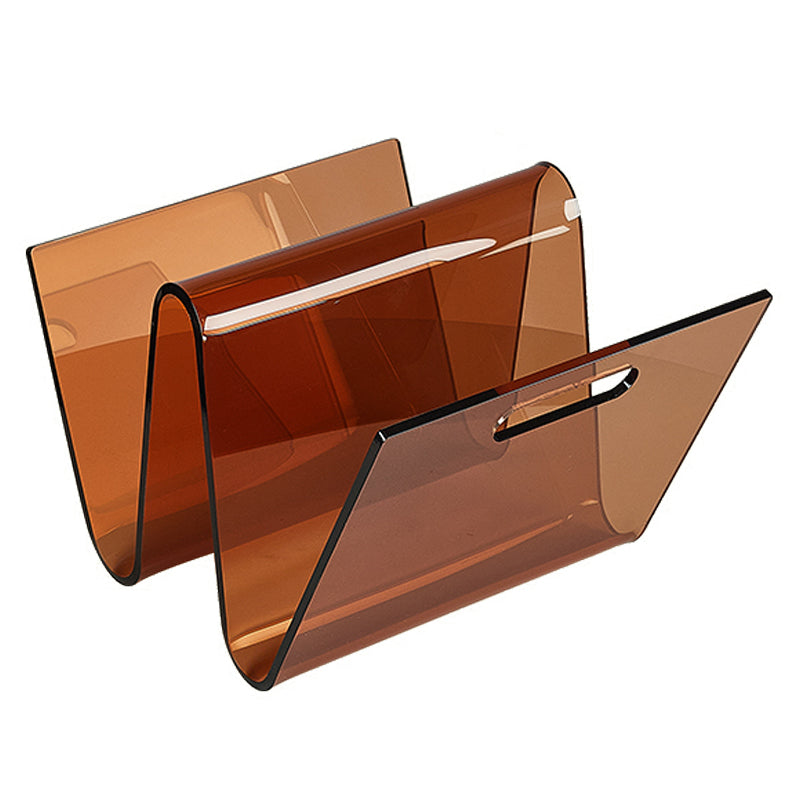 Contemporary Antique Finish Shelf Bookshelf Acrylic Geometric Bookcase