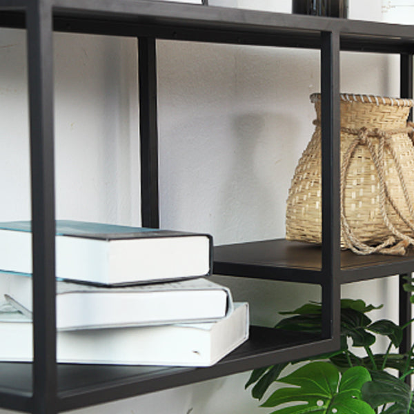 Metal Etagere Bookcase Scandinavian Open Back Bookshelf with Shelves Clearhalo 'Bookcases' 'furn' 'furn_bookcases' 'Furniture' 'Office Furniture' 6501010