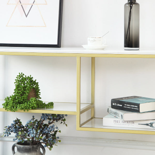 Metal Etagere Bookcase Scandinavian Open Back Bookshelf with Shelves Clearhalo 'Bookcases' 'furn' 'furn_bookcases' 'Furniture' 'Office Furniture' 6501011