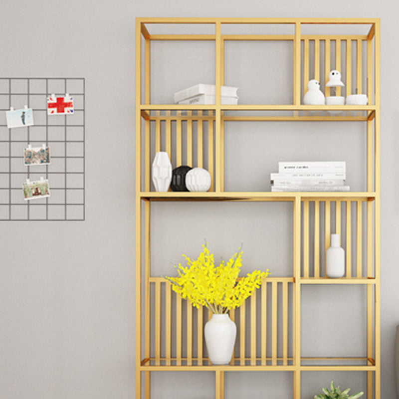 Glam Antique Finish Shelf Bookcase Metal Frame Bookshelf with Shelves Clearhalo 'Bookcases' 'furn' 'furn_bookcases' 'Furniture' 'Office Furniture' 6501022