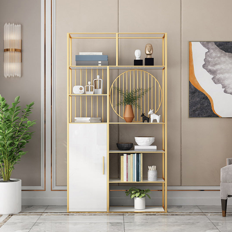 Glam Antique Finish Shelf Bookcase Etagere Bookshelf with Shelves Gold Clearhalo 'Bookcases' 'furn' 'furn_bookcases' 'Furniture' 'Office Furniture' 6501047