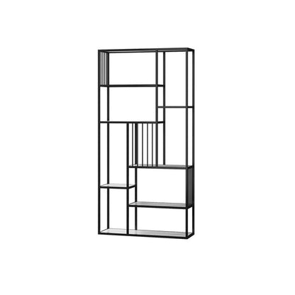 Antique Finish Shelf Bookcase Metal Etagere Bookshelf with Shelves