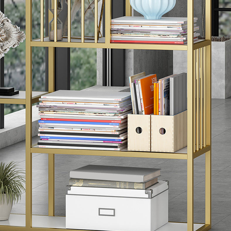 Antique Finish Shelf Bookcase Metal Etagere Bookshelf with Shelves