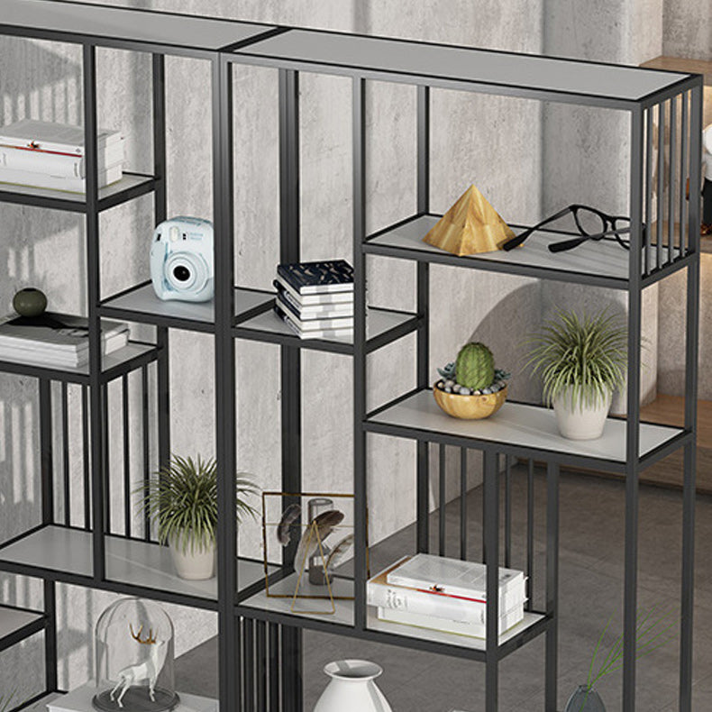 Antique Finish Shelf Bookcase Metal Etagere Bookshelf with Shelves