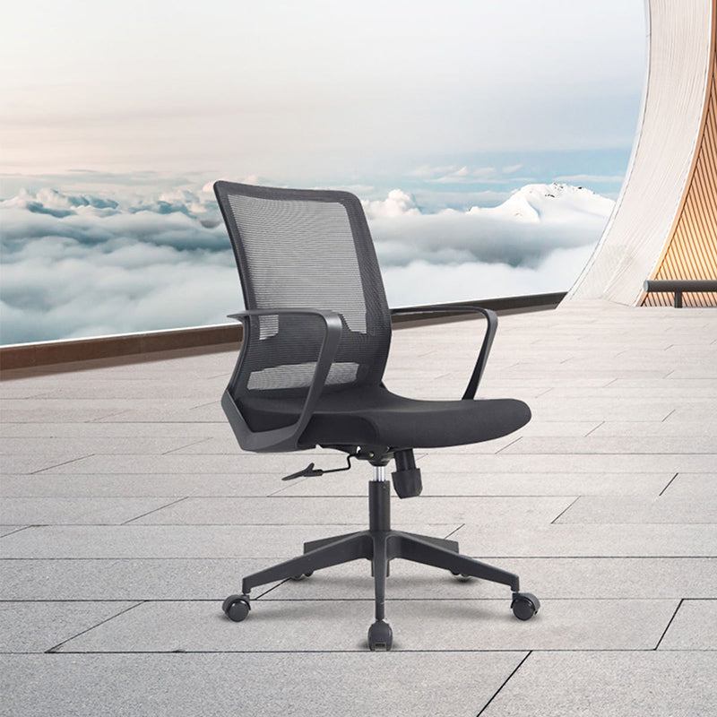 Modern Slide Office Chair Adjustable Seat Height Fixed Arms Desk Chair Clearhalo 'furn' 'furn_office_chair' 'Furniture' 'Office Chairs' 'Office Furniture' 'office_chair' 6501897
