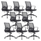 Modern Slide Office Chair Adjustable Seat Height Fixed Arms Desk Chair 8 Piece Set Clearhalo 'furn' 'furn_office_chair' 'Furniture' 'Office Chairs' 'Office Furniture' 'office_chair' 6501900