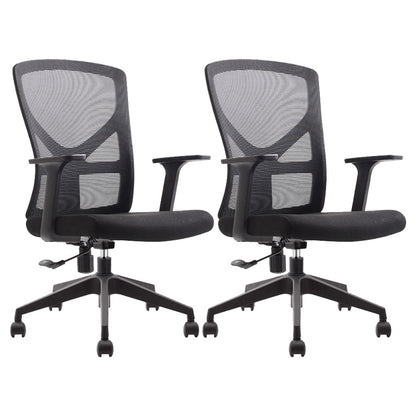 Modern Office Chair Slide Adjustable Seat Height Fixed Arms Desk Chair 2 Piece Set Clearhalo 'furn' 'furn_office_chair' 'Furniture' 'Office Chairs' 'Office Furniture' 'office_chair' 6501908