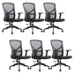 Modern Office Chair Slide Adjustable Seat Height Fixed Arms Desk Chair 6 Piece Set Clearhalo 'furn' 'furn_office_chair' 'Furniture' 'Office Chairs' 'Office Furniture' 'office_chair' 6501911