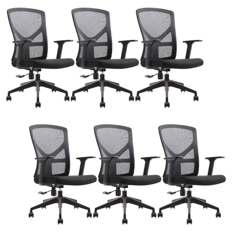 Modern Office Chair Slide Adjustable Seat Height Fixed Arms Desk Chair 6 Piece Set Clearhalo 'furn' 'furn_office_chair' 'Furniture' 'Office Chairs' 'Office Furniture' 'office_chair' 6501911