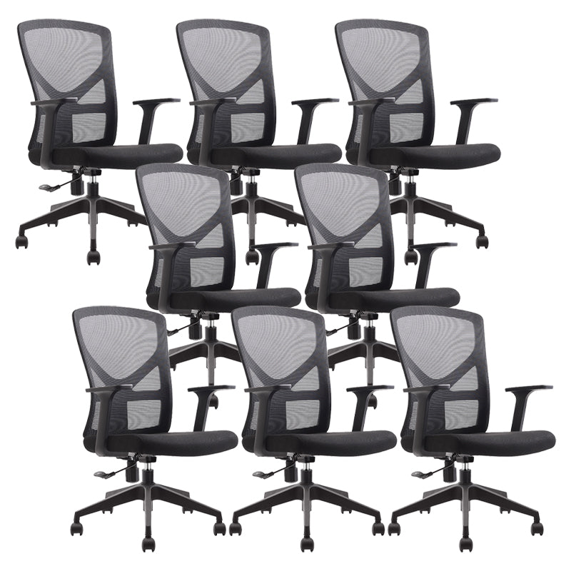 Modern Office Chair Slide Adjustable Seat Height Fixed Arms Desk Chair 8 Piece Set Clearhalo 'furn' 'furn_office_chair' 'Furniture' 'Office Chairs' 'Office Furniture' 'office_chair' 6501913