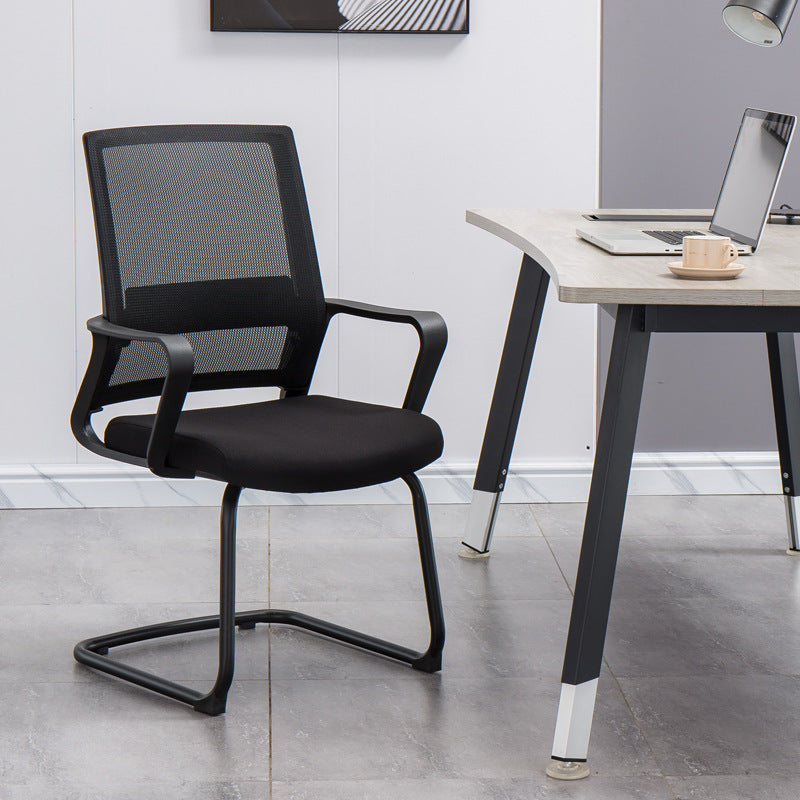 Modern Office Chair Black Adjustable Seat Height Fixed Arms Desk Chair Clearhalo 'furn' 'furn_office_chair' 'Furniture' 'Office Chairs' 'Office Furniture' 'office_chair' 6501923