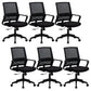 Modern Office Chair Black Adjustable Seat Height Fixed Arms Desk Chair 6 Piece Set With Wheels Clearhalo 'furn' 'furn_office_chair' 'Furniture' 'Office Chairs' 'Office Furniture' 'office_chair' 6501924