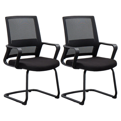 Modern Office Chair Black Adjustable Seat Height Fixed Arms Desk Chair 2 Piece Set Arch Clearhalo 'furn' 'furn_office_chair' 'Furniture' 'Office Chairs' 'Office Furniture' 'office_chair' 6501928
