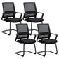 Modern Office Chair Black Adjustable Seat Height Fixed Arms Desk Chair 4 Piece Set Arch Clearhalo 'furn' 'furn_office_chair' 'Furniture' 'Office Chairs' 'Office Furniture' 'office_chair' 6501930