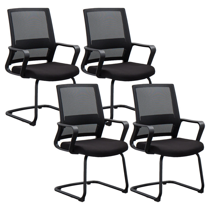 Modern Office Chair Black Adjustable Seat Height Fixed Arms Desk Chair 4 Piece Set Arch Clearhalo 'furn' 'furn_office_chair' 'Furniture' 'Office Chairs' 'Office Furniture' 'office_chair' 6501930