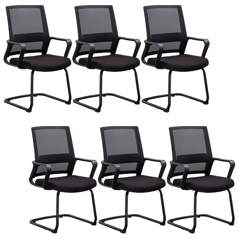 Modern Office Chair Black Adjustable Seat Height Fixed Arms Desk Chair 6 Piece Set Arch Clearhalo 'furn' 'furn_office_chair' 'Furniture' 'Office Chairs' 'Office Furniture' 'office_chair' 6501932
