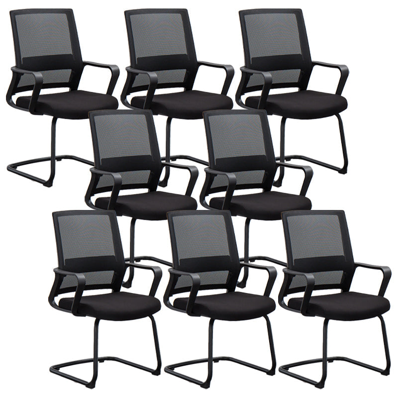 Modern Office Chair Black Adjustable Seat Height Fixed Arms Desk Chair 8 Piece Set Arch Clearhalo 'furn' 'furn_office_chair' 'Furniture' 'Office Chairs' 'Office Furniture' 'office_chair' 6501934