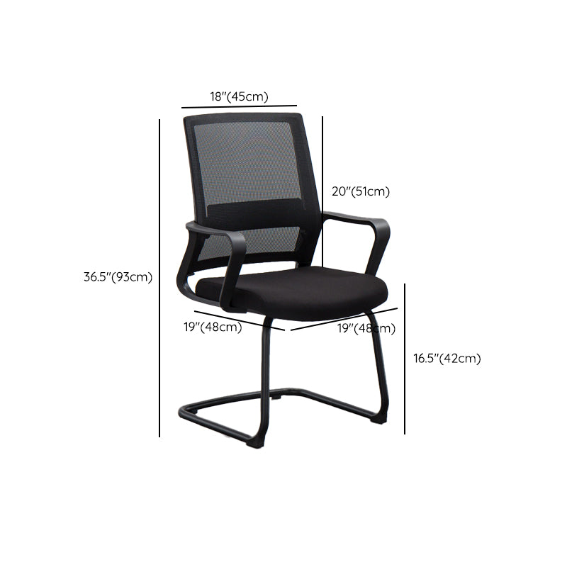 Modern Office Chair Black Adjustable Seat Height Fixed Arms Desk Chair Clearhalo 'furn' 'furn_office_chair' 'Furniture' 'Office Chairs' 'Office Furniture' 'office_chair' 6501936